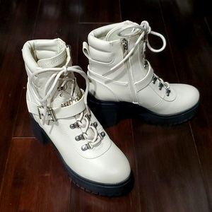 Brand New GUESS Cream Combat Boots
